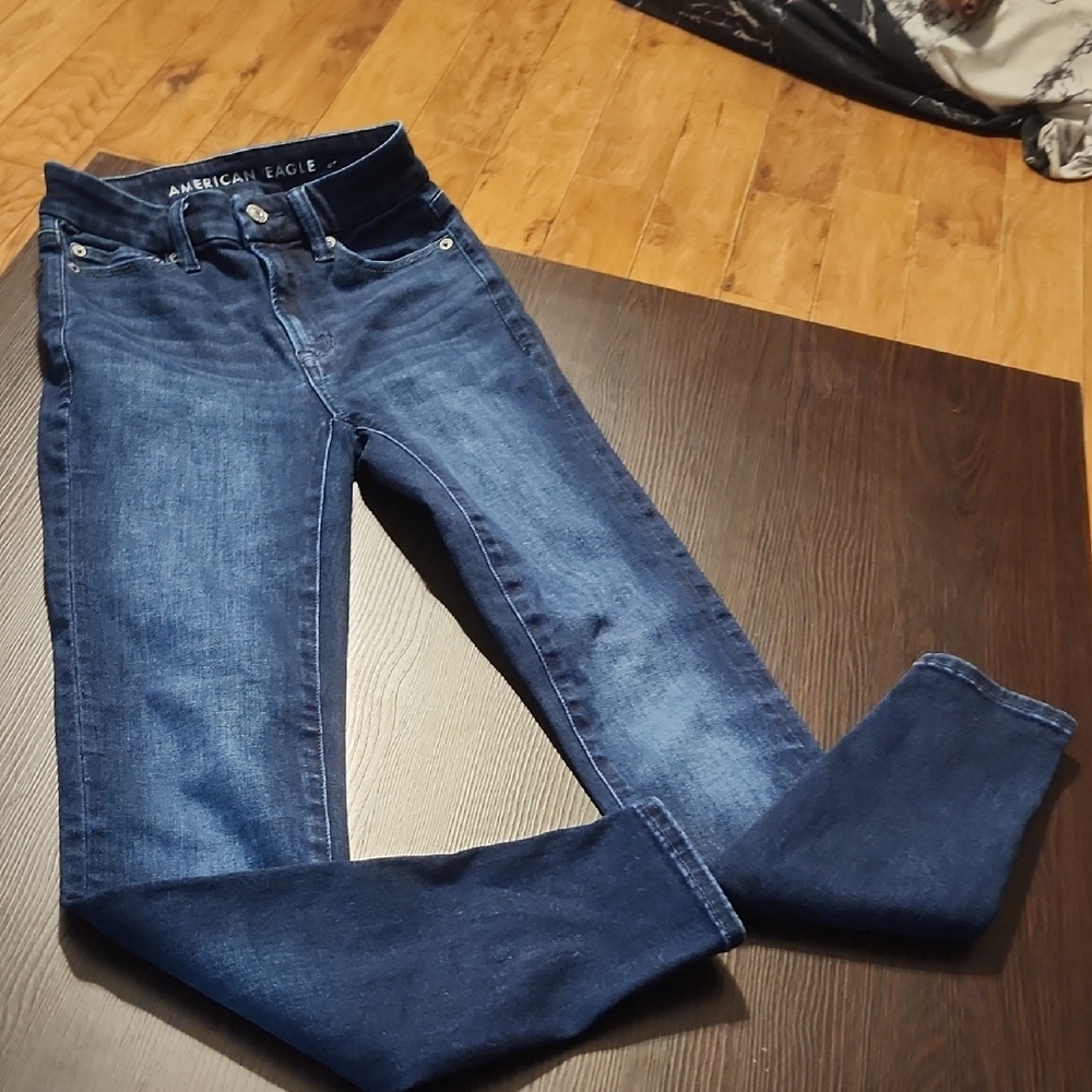 American Eagle Outfitters Women's Dark Blue Skinny Jeans